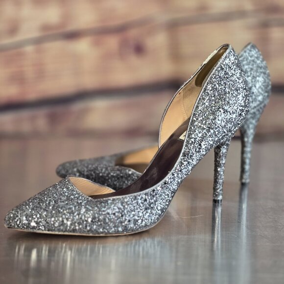 Badgley Mischka D'Orsay Glitter Pump - Picture 1 of 7